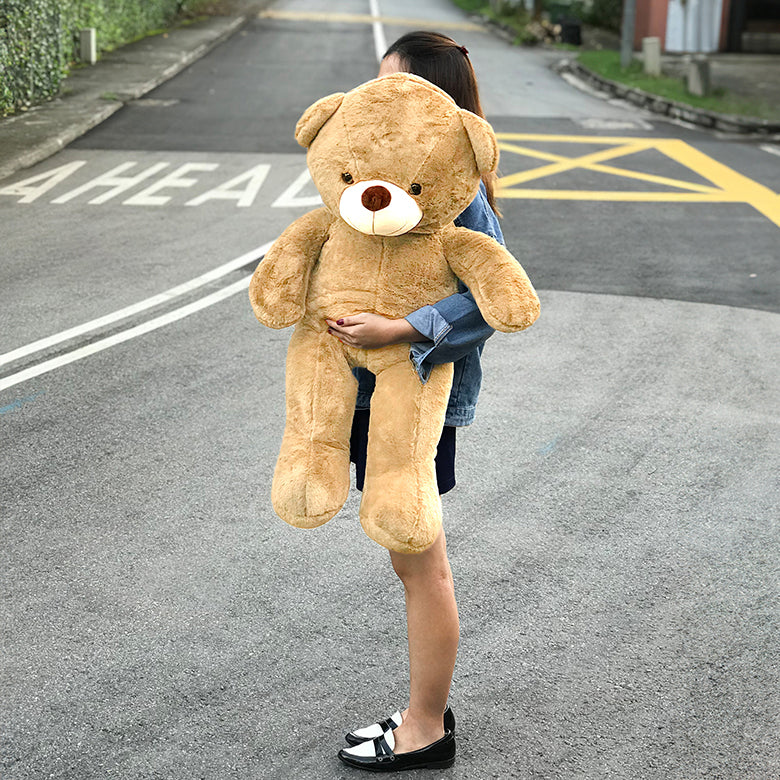 Giant teddy bear with girl deals