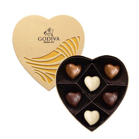 Godiva Gold Hearts Chocolate Gift Box 6pcs