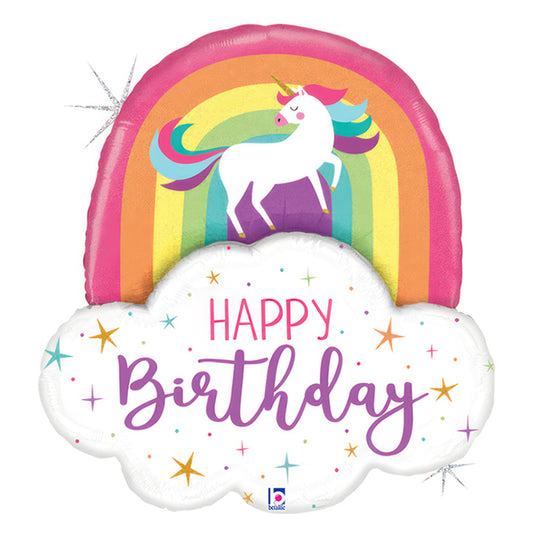 35" SHP Unicorn Rainbow Birthday