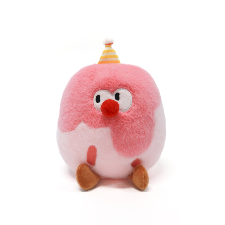 Pink Cheese Puff with Party Hat Plush