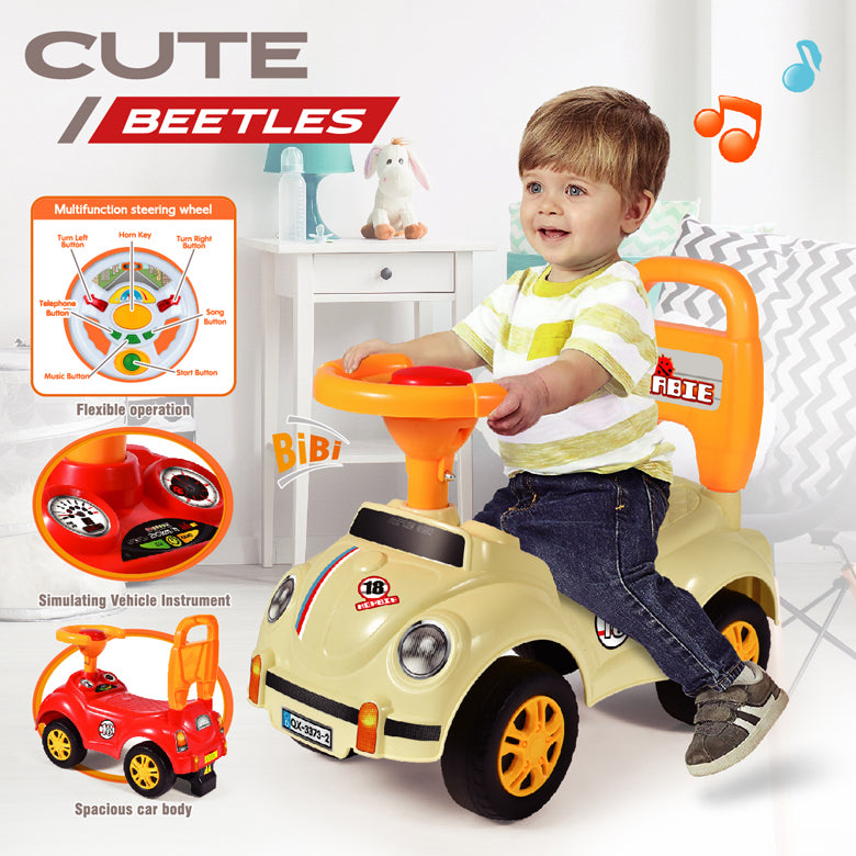 Lucky Baby Ride-On Push Car – Beige