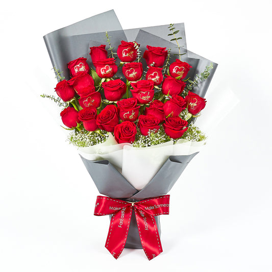 FC07 - Cupid's Arrow - 24 Roses Bouquet - Flower Memo