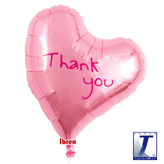 14" Thank You Pink Heart Balloon
