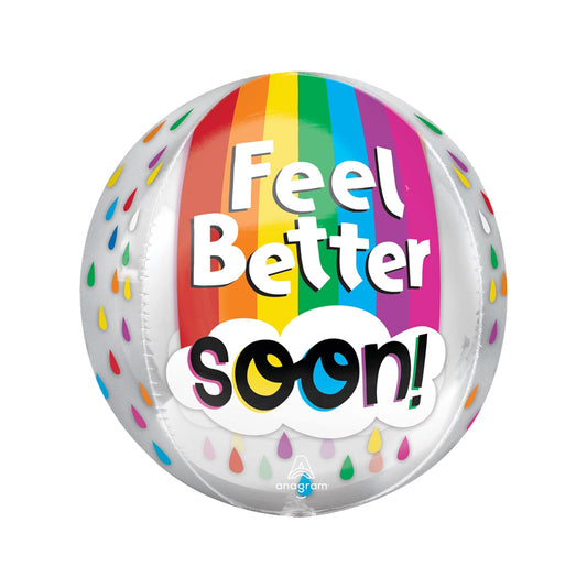 15"X16" ORBZ Feel Better Soon! Round Helium Balloon