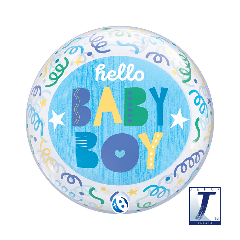 22" SB Baby Boy Streamers Round Helium Balloon