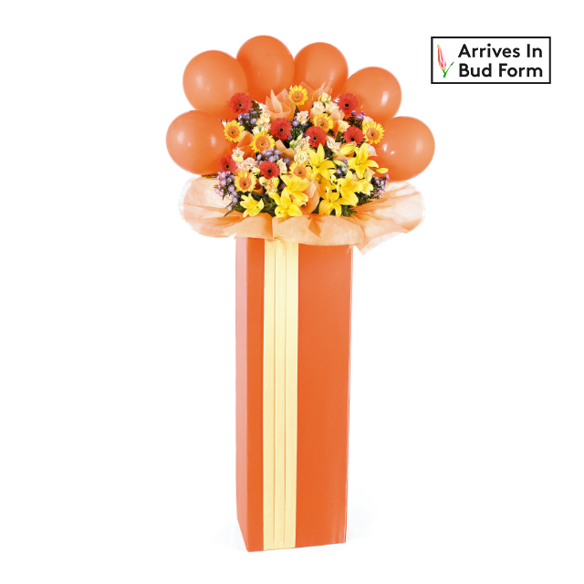 Congratulatory Flower Stand - Blazing In Gold