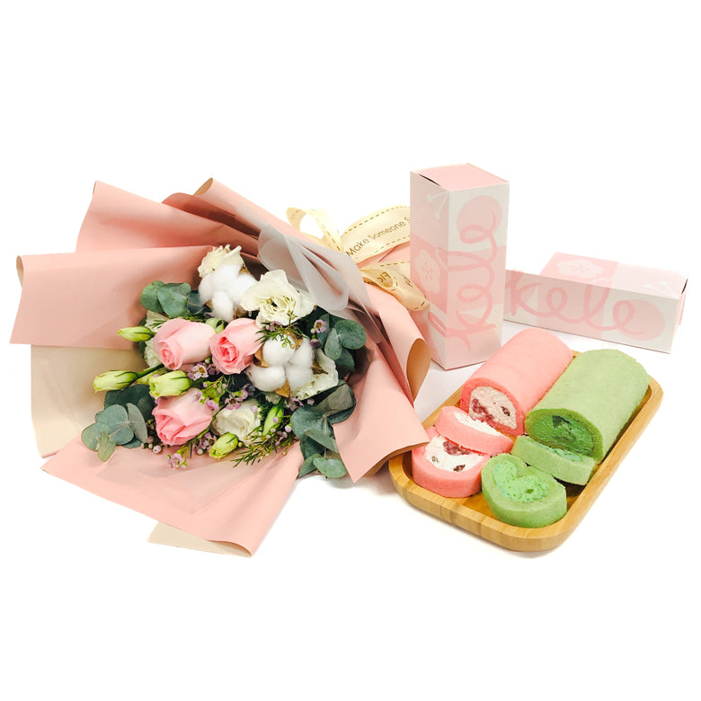 Flowers with Kele Frozen Roll Cake