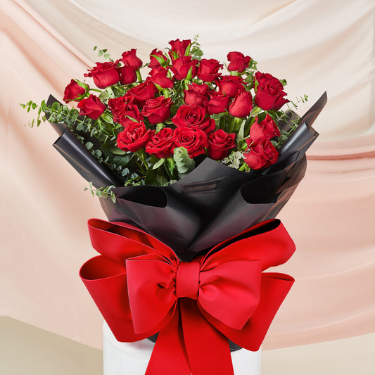 Gift From My Heart - Red Ribbon Flower Bouquet