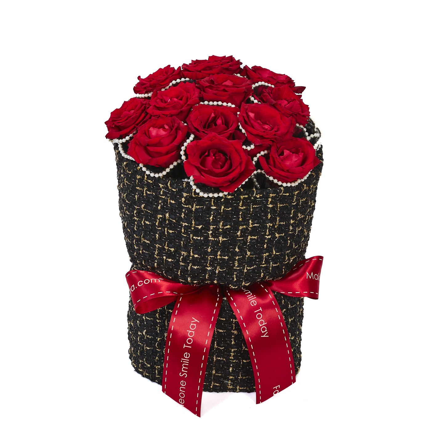 Classy Tweed (Red/Black) - Flower Bouquet