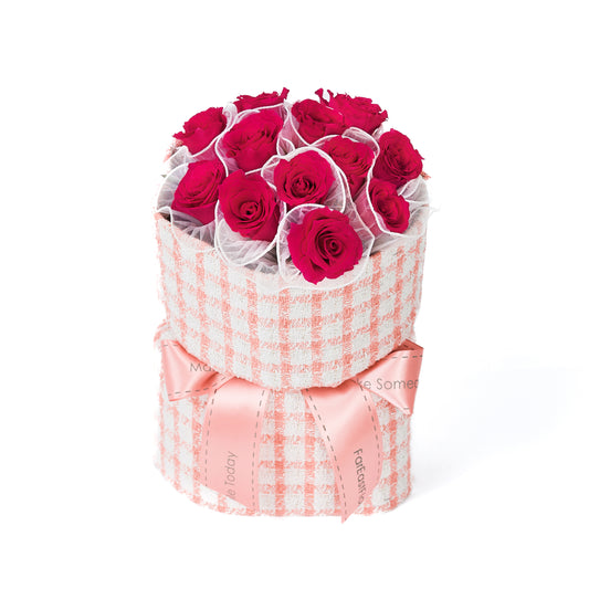 Classy Tweed (Bright Pink) - Flower Bouquet