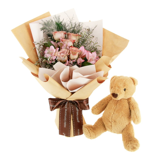 I Can't Bear To Be Without You - Flower Bouquet & Plush