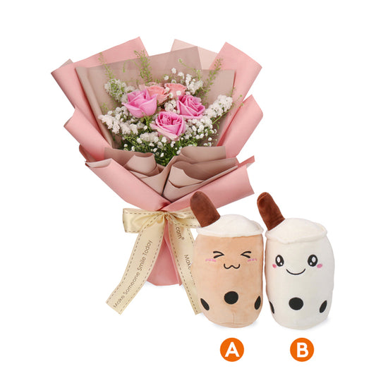 You Give Me Boba-flies (B) - Flower Bouquet & Plush