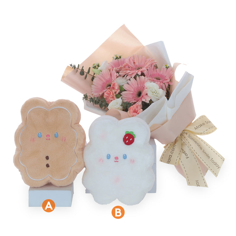 Cookies and Cream – Flower Bouquet & Plush