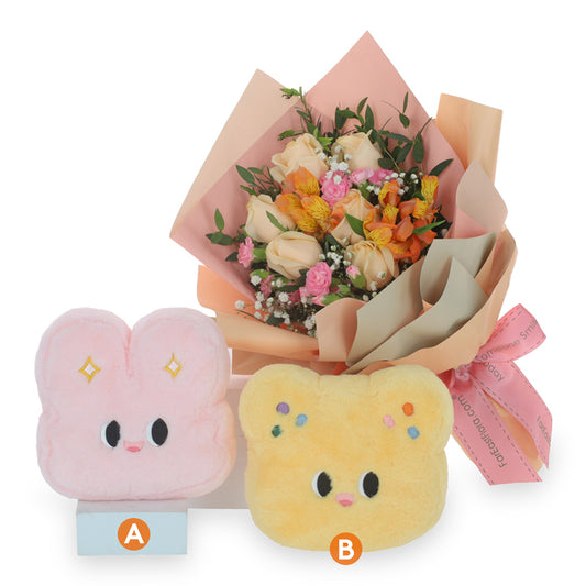 Cuddle & Snuggles – Flower Bouquet & Plush