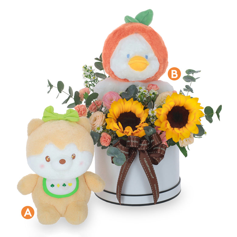 Sunny Blooms & Baby Animal Plush - Flower Box & Plush