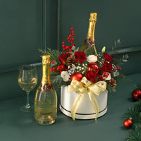 Joyful Blooms & Bubbles – Christmas Wine Hamper