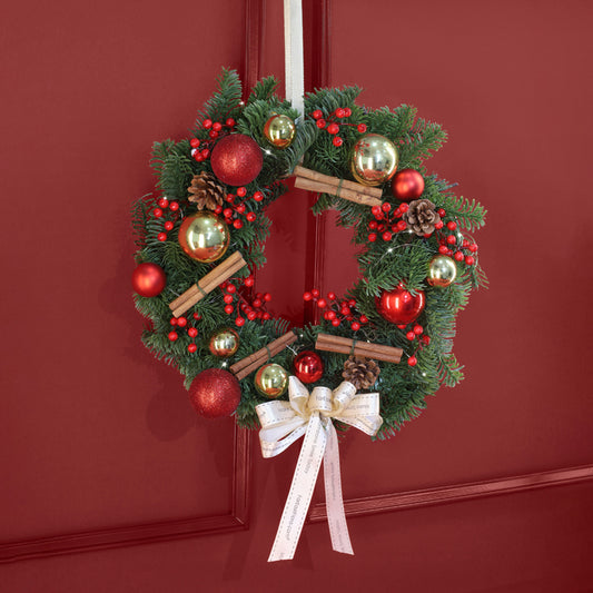 Merry Holly - Fresh Nobilis Wreath 30cm