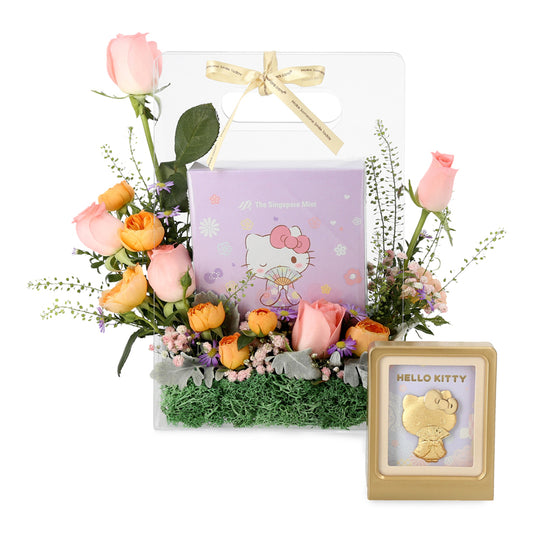 24K Hello Kitty Frame (The Singapore Mint) x Flowers Gift Set