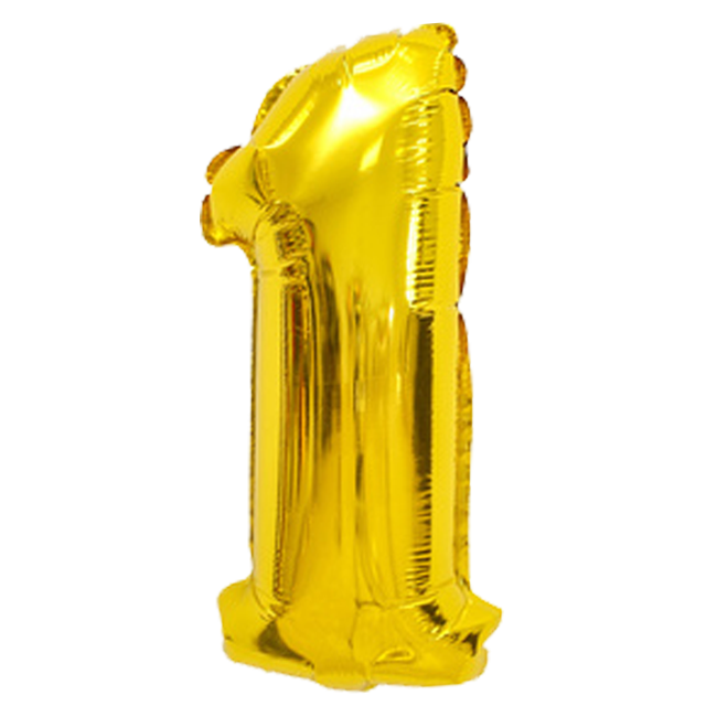 40" Number 1 Gold Helium Balloon